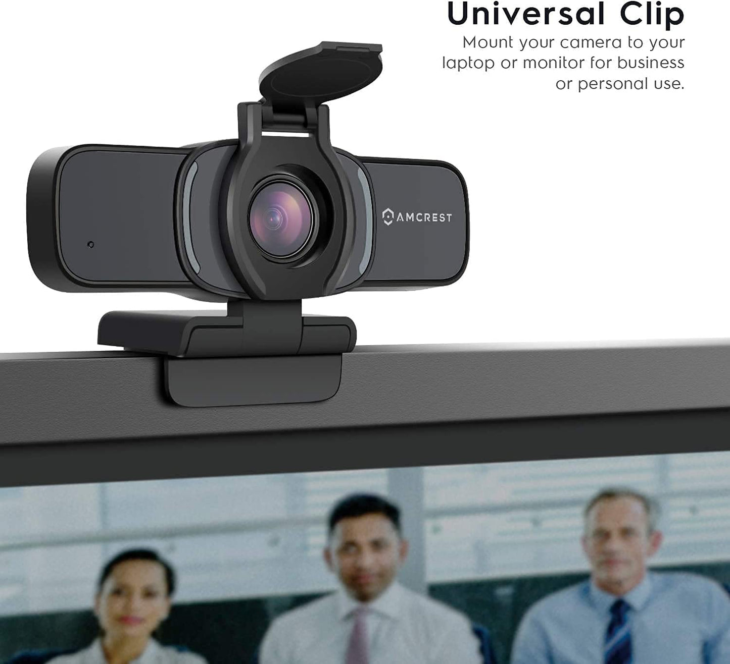 Amcrest 1080P Webcam with Privacy Cover & Omnidirectional Microphone, Web Cam USB Camera, Computer HD Streaming Webcam for PC Desktop & Laptop, Boom Arm, Pop-Filter, Shock Mount (AM430-BPS-AWC201-B)