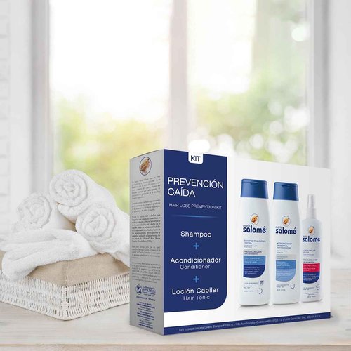 Maria Salome Hair Loss Prevention kit of Shampoo 13.5 fl.oz. - Conditioner 13.5fl.oz. - Lotion 11.8 fl.oz. Natural Products for Thinning Hair