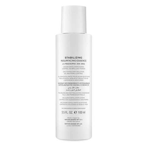 Natura Bissé Stabilizing Resurfacing Essence, PHA, AHA, BHA Daily Exfoliant Solution, Balances, Hydrates & Mattifies, For Normal, oily & acne-prone Skin, 3.5 Oz