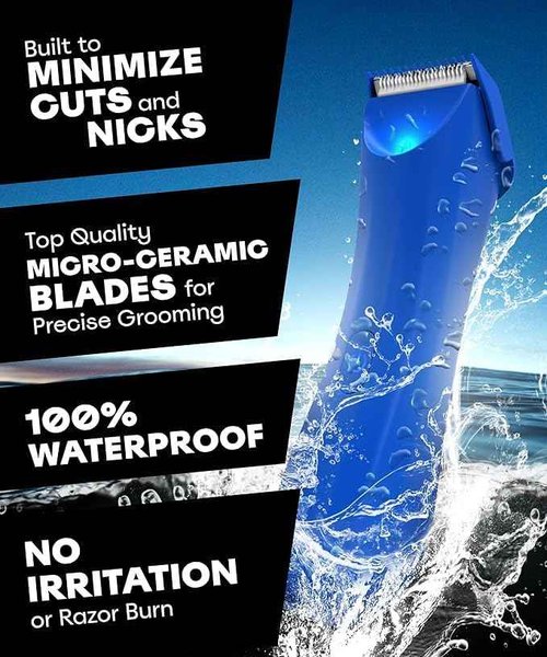 BALLS Trimmer V3 The Archibald - Body & Pubic Hair Shaver for Men - No Cuts, Sacksafe Guard, Rechargeable, 100% Waterproof, Cordless - Wet/Dry with Replaceable Ceramic Blades Archibald Trimmer