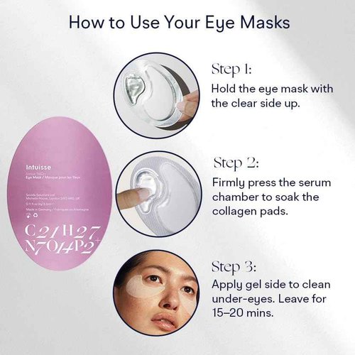 Intuisse - Active NAD+ Collagen Eye Mask - 5% Pharma-Grade NAD+ Advanced Liposomal Formulation - Smoothing & Depuffing Patches - Peptide-Enhanced Undereye Treatment (0.44 fl oz)