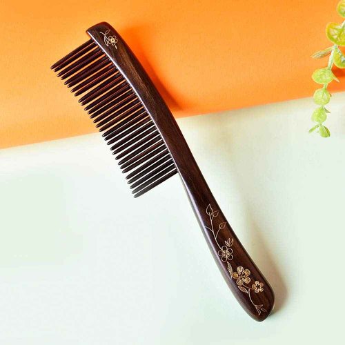 TAN MUJIANG Wooden Hair Comb Wide-tooth Inserted Teeth for Women Curly Hair (CQCGB0101)
