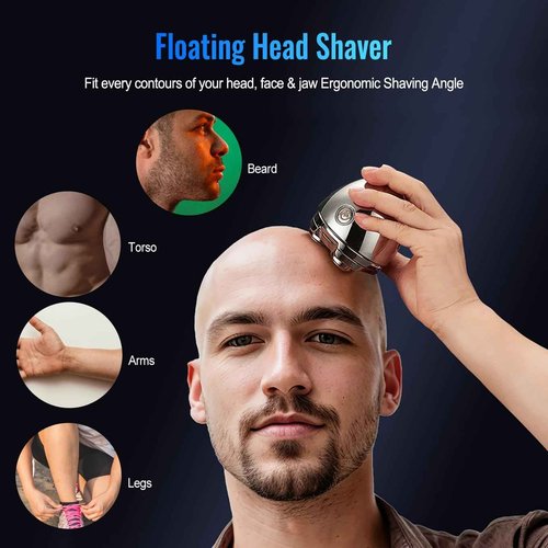 Bald Buddy Head Shaver:Baldy pro/Wet/Dry Bald Head Shaver for Men,Palm/Portable Electric Razor,Precision Magnetic Automatic Adjustment Blades,Easy Clean Blade,Hard Shell Travel Carrying,2025 Made