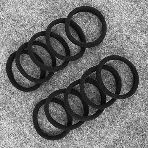 100PCS Large Cotton Ponytail Holders, Seamless Hair Ties, Elastics Hair Bands No Damage for Thick, Heavy and Curly Hair, 2 Inch Diameter by BAOLI