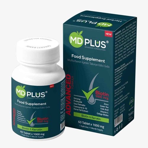 HairMD MD Plus Hair Growth Multivitamin Tablets (Biotin, Keratin & Saw Palmetto) - Designed for Hair Loss Treatment - Thickens Hair - Balances Diet to Help Block DHT
