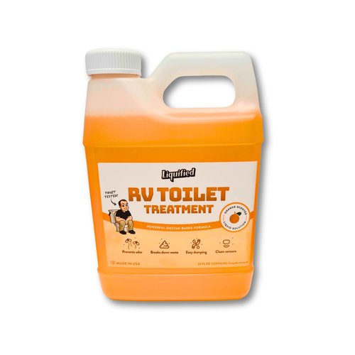 Liquified RV Toilet Treatment - Orange Scent, 32oz Standard Pour Bottle - Holding Tank Waste Digester & Odor Eliminator, Septic Safe, Biodegradable - Made in USA
