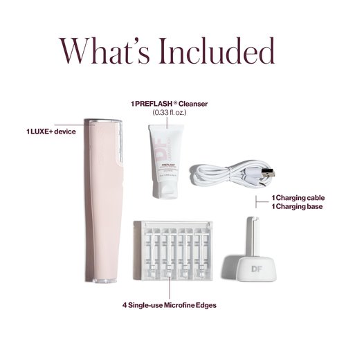DERMAFLASH LUXE+ Sonic Dermaplaning Tool for Face Peach Fuzz Removal, Anti-Aging and Exfoliation, Icy Pink