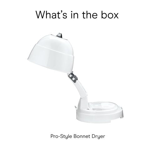 Conair Pro Style Bonnet Hair Dryer, 2 Heat Settings, Adjustable Height, Extra-Large Hood Size, 1875W Pro Style Bonnet Ionic Hair Dryer for Women, White