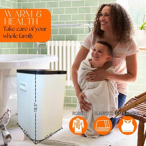 Di'Aroma Towel Warmer with Aroma 10 Tablet, Luxury Large Towel Warmer Bucket with 26L Capacity, Auto Keep Warm Feature 20/40/60 Hot Timer and Delay Timer up to 24h, for Towels Bathrobes Blankets PJ's