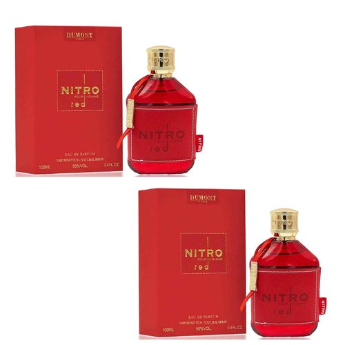 Dumont Nitro Red Pack of 2 Eau de Parfum Set, 3.45 fl oz Each, 2 Set Nitro Red