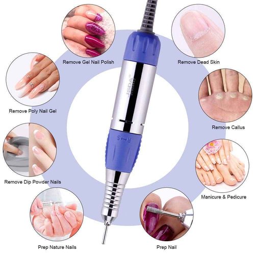 Makartt Nail Drill with Nail Bits Bundle, Electric Nail Drill Machine and 10Pcs Nail Drill Bits Set Remove Acrylic Nail