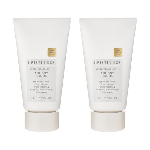 Kristin Ess Hair Weightless Shine Air Dry Creme - Adds Texture + Shine, Calms Frizz, Softens + Smooths Hair, Vegan, Color + Keratin Safe, 5 fl oz (Pack of 2)