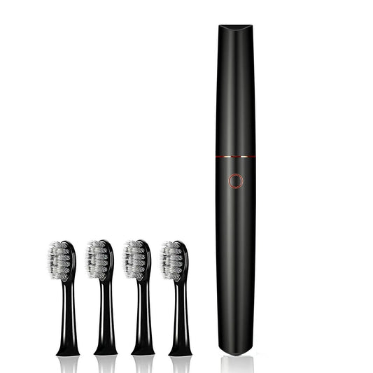 Generic JDHAVMOS Sonic Toothbrush-Rechargeable, Ultra Whitening 40,000 VPM Powerful Electric Toothbrush and Cleaning Station,Black(Pack of 4Brush Heads &1Travel Case &Toothbrush Holder)