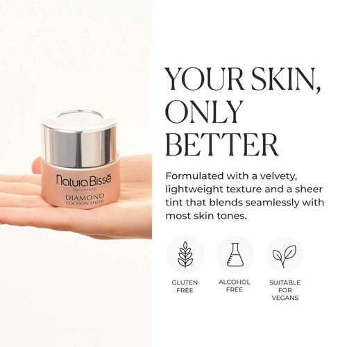 Natura Bissé Diamond Cocoon Sheer Cream, Anti-Aging Tinted Moisturizer, Rejuvenates, Hydrates & Corrects, 0.5 Oz