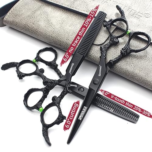 SHARONDS 6/7 inch Professional Hairdressing Scissors Salon Hairdresser Hair Trim and Cut thinning 440c high Hardness Scissors (6-inch 3pc)