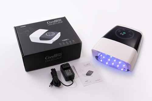 132W Cordless UV Nail Lamp Rechargeable Gel Lamp Professional LED Nail Light Dryer with Removable Stainless Steel Plate 4 Timers Auto Sensor Fast Curing for Home & Salon DIY Manicure