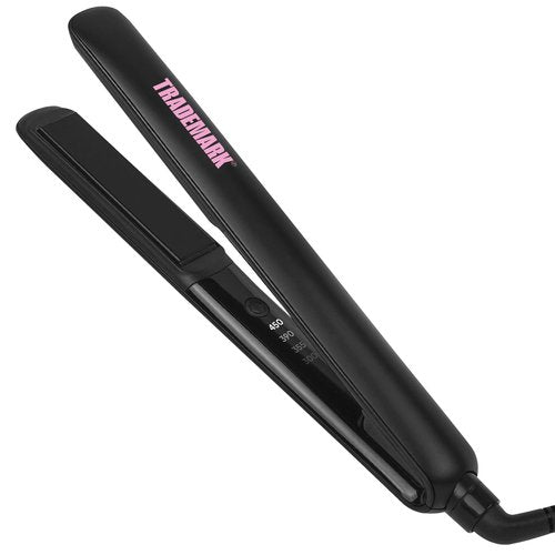 Trademark Beauty Cosmic Flat Iron Hair Straightener, 1 Inch Ceramic Flat Iron, Hair Straightener for All Hair Types Hair, Fast Heating - Black