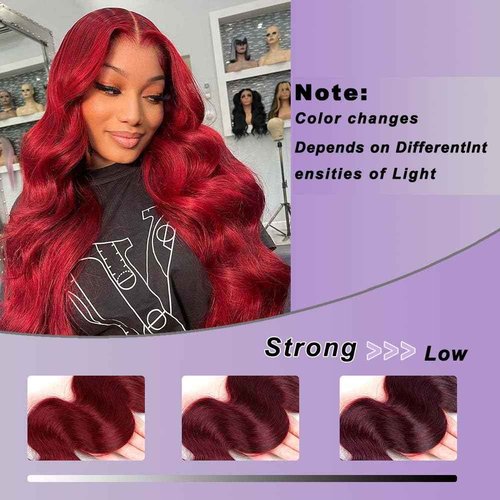 Burgundy Bundles Human Hair Body Wave 24 Inch Bundle Brazilian Hair Wine Red Body Wave Human Hair Extensions
