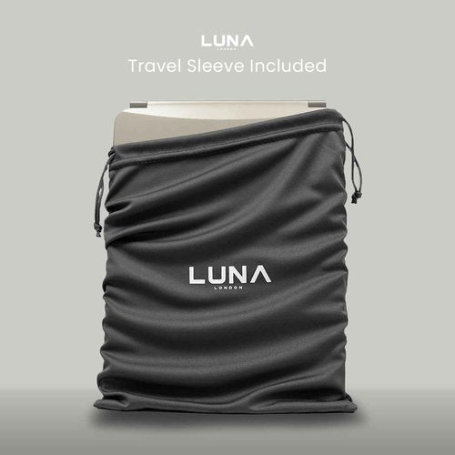 LUNA London Eclipse LED Lighted Travel Vanity Makeup Mirror | 3 Colour Light, Compact, Portable, Lighted, Rechargeable, Illuminated Mirror | Perfect for Travel, Makeup & Beauty Needs | Soft Stone