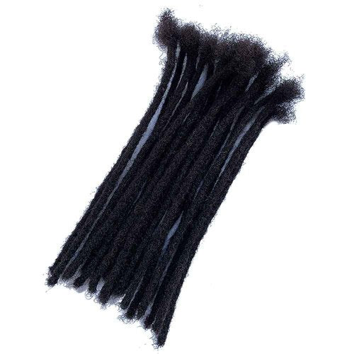 YONNA Human Hair Microlocks Sisterlocks Dreadlocks Extensions 20Locs Full Handmade (Width 0.4cm) 14inch Natual Black #1B