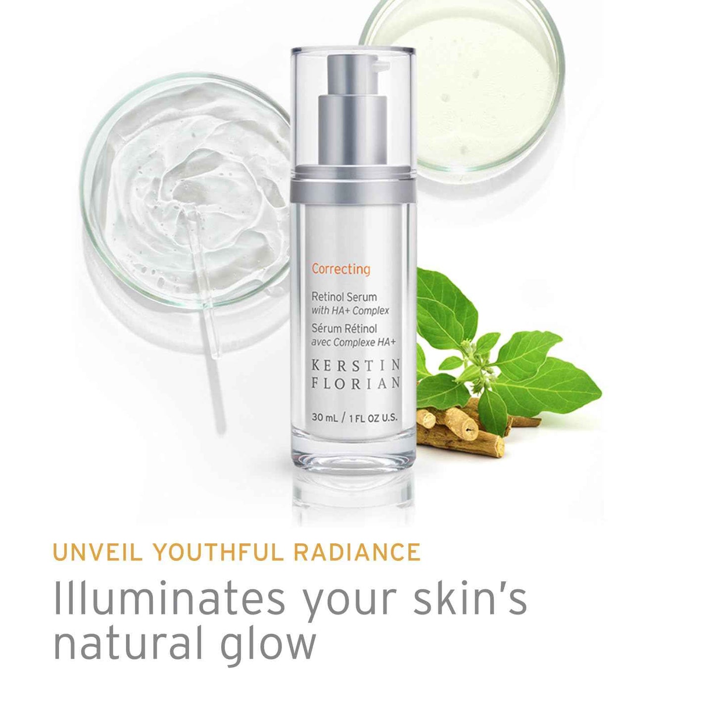 Kerstin Florian Retinol Serum with Hyaluronic Acid | Anti-Aging Hydrating Face Treatment | Reduces Fine Lines & Wrinkles | 1 fl oz