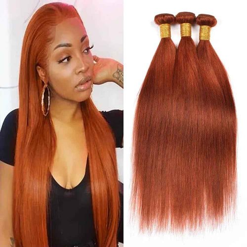 Habiliana Bundles Human Hair 22 24 26 Inch Straight Orange Ginger Bundles 11A Unprocessed Brazilian Virgin Quick Weave Hair Extensions for Black Women