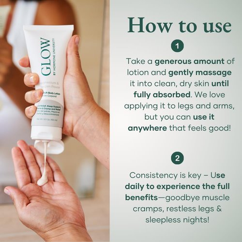 Glow by Hormone University - Magnesium Lotion with Collagen - Magnesium Cream - Bedtime Routine Sleep Lotion - The Highest Concentration of Genuine Zechstein Magnesium Chloride (Pack of 2)