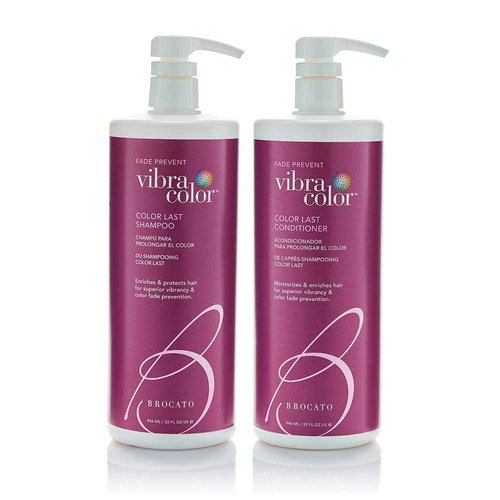 Brocato Vibracolor Color Last Shampoo (32 Oz. Shampoo + Conditioner Duo) | Color Safe for Color Treated Hair - Prevents Fading & Extends the Life & Brilliance of Hair, Contains No Sulfate or Parabens
