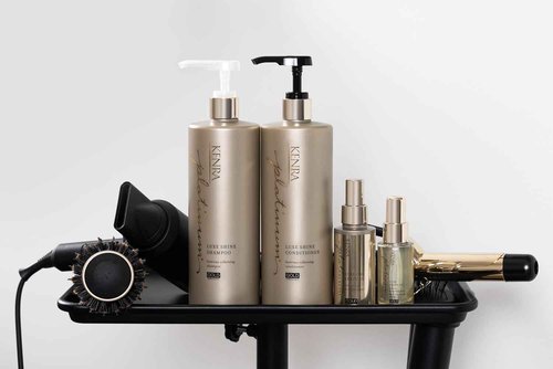 Kenra Professional Platinum Luxe Shine Oil | Gold Enriched Nourishing Elixir |Enhances Shine & Manageability | Thermal Protection Up To 450F | Medium To Coarse Hair | 1.5 fl. Oz (2-Pack)
