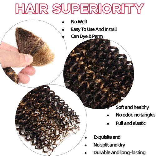 P4/30 Water Wave Ombre Bulk Human Braiding Hair 18inch 2 Bundles 100g Human Hair for Braiding Brazilian Virgin No Weft Unprocessed 100% Human Hair Bariding Hair for Boho Braids