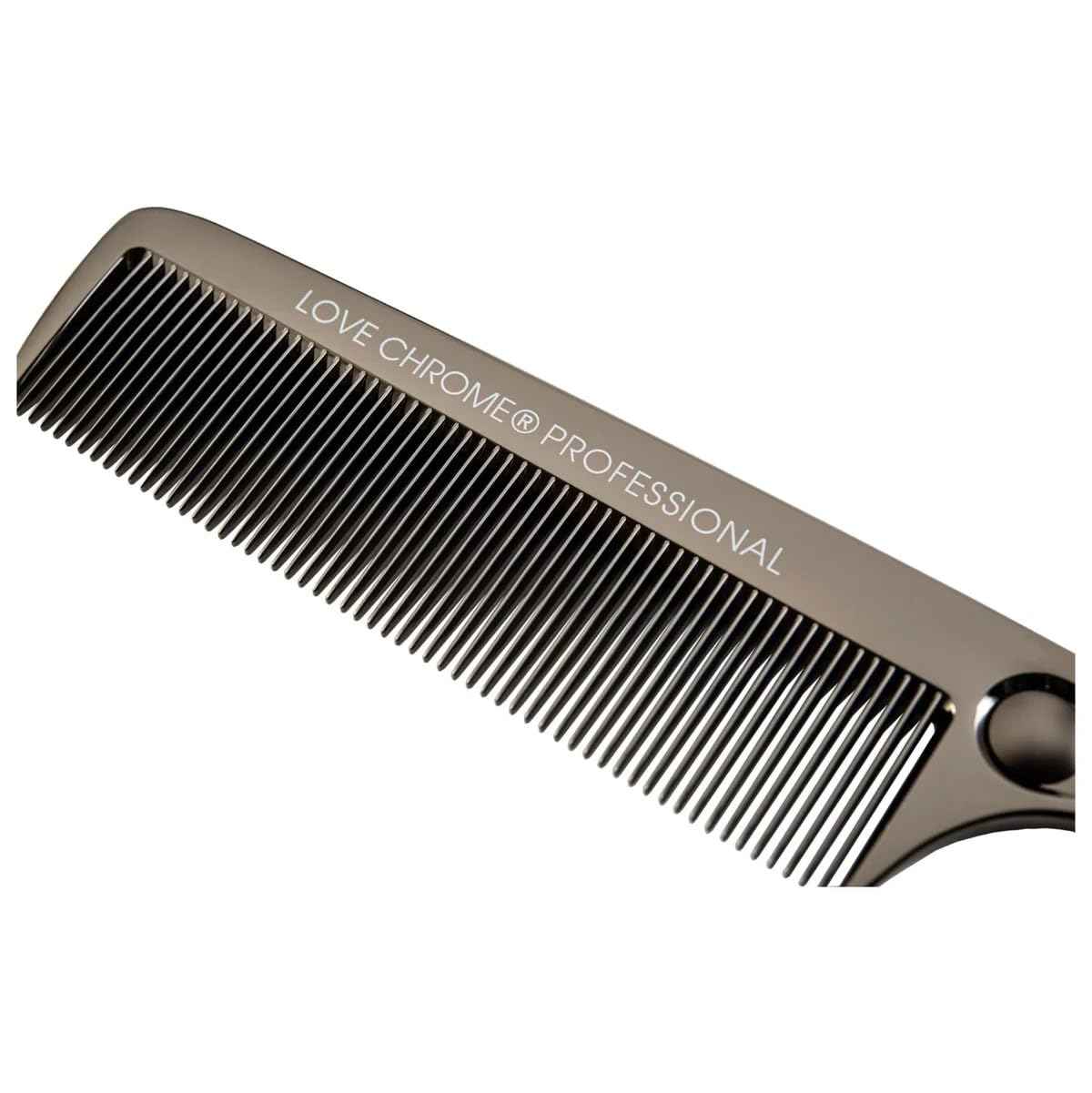 LOVE CHROME PROFESSIONAL B3 STANDARD RING COMB DEEP BLACK/Japanese artisan hair comb
