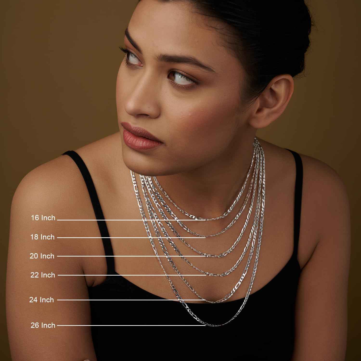 LeCalla 925 Sterling Silver Italian 3.5 MM Solid Diamond-Cut Figaro Link Chain Necklace for Men and Women 26 Inches