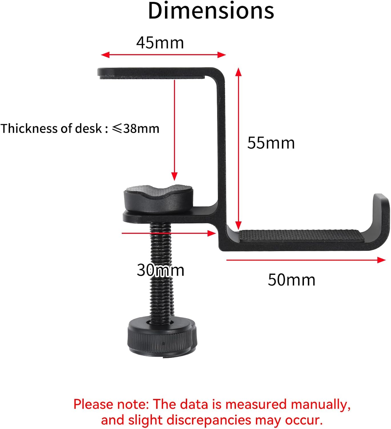 aceyoon Under Desk Headphone Hanger, Aluminum Headphone Stand,Headset Holder Space-Saving for Bag/Backpack/Gaming Headphone, Black