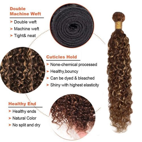Habiliana Bundles Human Hair 20 22 24 Inch Water Wave P4/30 Human Hair Bundles 11A Unprocessed Brazilian Virgin Quick Weave Hair Extensions for Black Women
