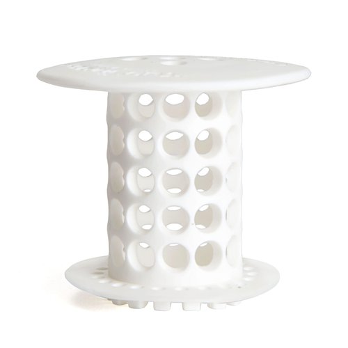 TubShroom The Revolutionary Tub Drain Protector Hair Catcher/Strainer/Snare, White, 2.25 x 2.25 Inch