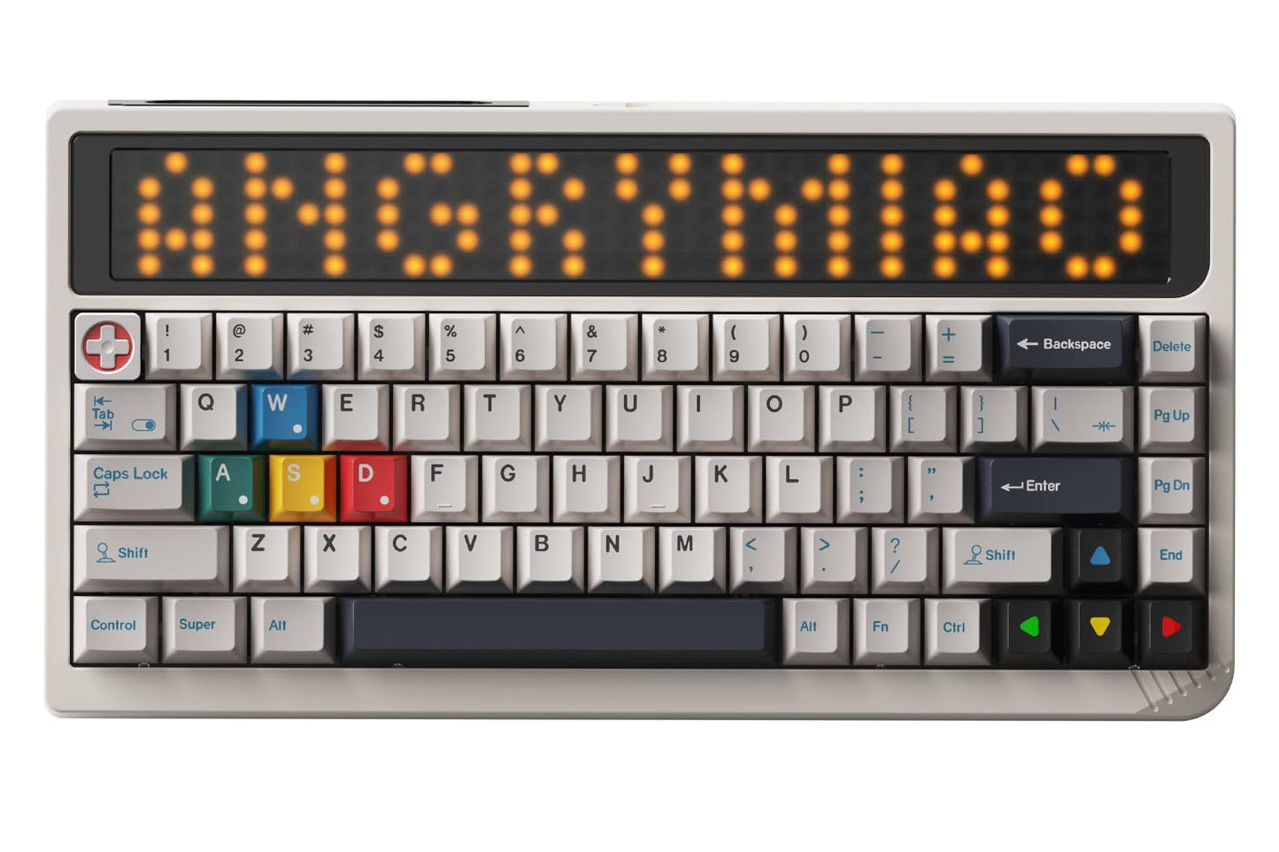 Angry Miao AM RGB 65 Wireless Creamy Mechanical Gaming Keyboard. 68-Key Tri-Mode 2.4G Bluetooth Wireless. Custom LED Screen. Hot-Swap Switch. High-End RGB Gaming Accessories for PC & Mac - Cloud White