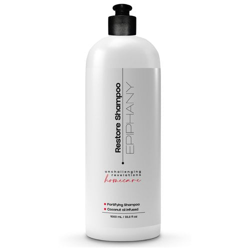Epiphany Restore Shampoo 33.8 oz – Hydrates & Repairs Dry or Color-Treated Hair – Coconut, Avocado & Argan Oils + Vitamins – UV Protection – Sulfate-Free, Paraben-Free