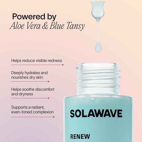 Solawave Renew Complex Red Light Therapy Activation Serum for Face & Neck | Pairs with LED Facial Wand Device | Hydrates & Plumps the Skin | Blue Tansy, Aloe Vera, Hyaluronic Acid (3 Pack - 1 Oz)