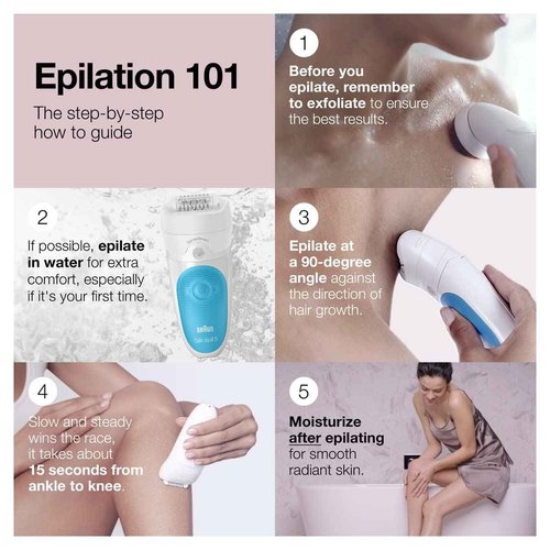 Braun Epilator Silk-épil 5 5-810, Hair Removal Device, Epilator for Women, Shaver & Bikini Trimmer, Cordless, Rechargeable, Wet & Dry