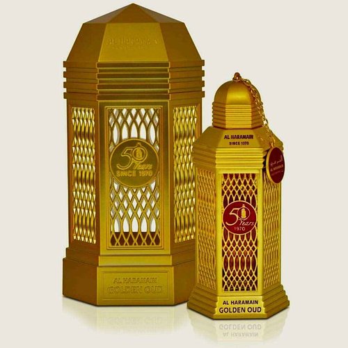 Al Haramain Golden Oud - Perfume for Women and Men - Amber Spicy fragrance - Timeless Elegance with Notes of Thyme and Sandalwood - 3.4 oz EDP Spray