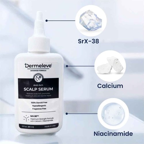 Dermeleve Scalp Serum for Neuropathic Itch, Sebborheic Dermatitis & Scalp Psoriasis | Dry Itchy Scalp Treatment | Quick Absorbing, Moisturizing & Non-Greasy (3 Pack)