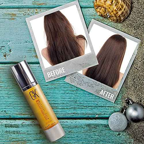 GK HAIR Oil For Curly hair- Organic Argan Oil for Dry, Damaged Hair - Frizz Control Serum Upto 72 hours - Best For repair, Shine & Smoothening Pack of 2 (3.4 Oz)