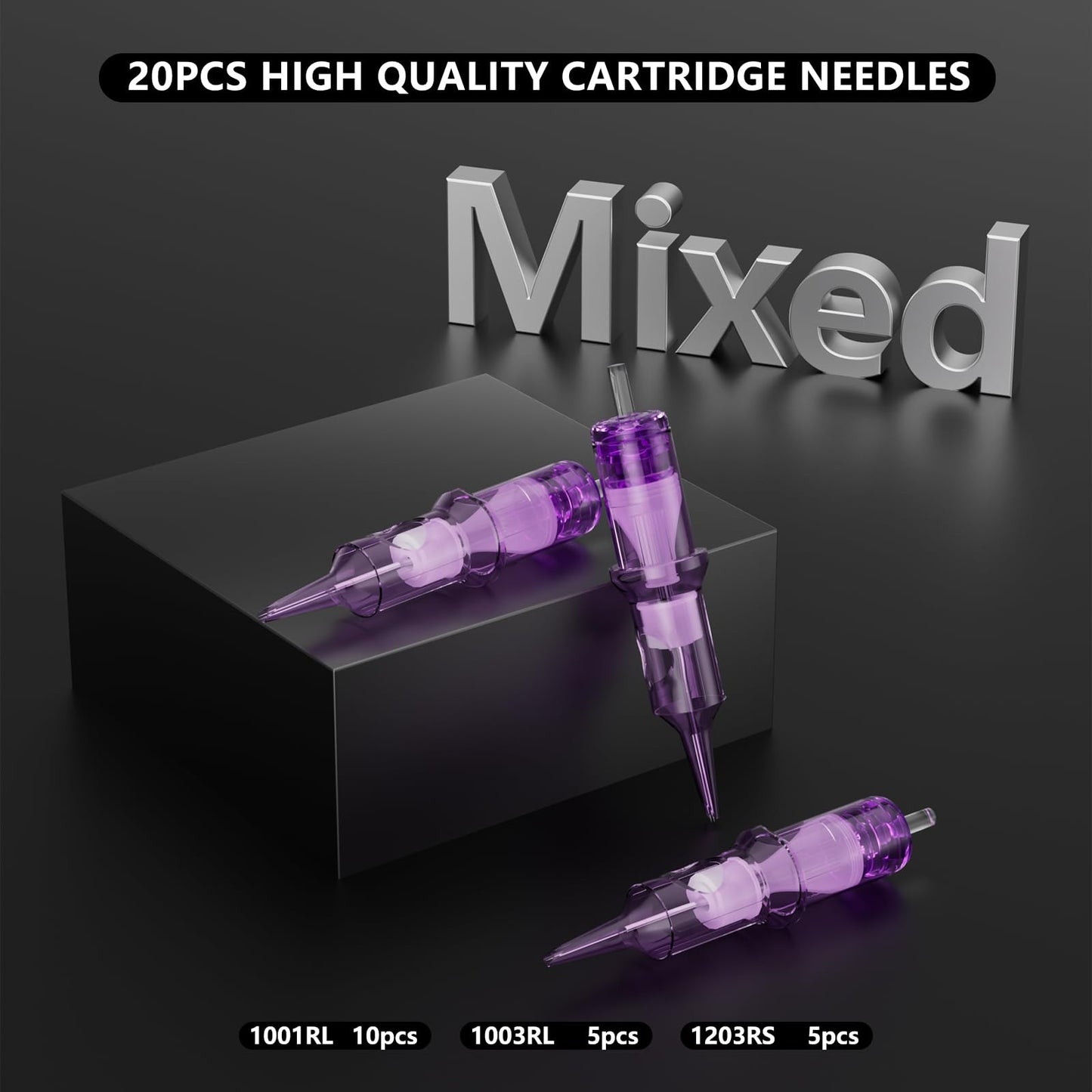 Professional Microblading Tattoo Gun Kit, Wireless Eyebrow Tattoo Pen Machine Kits, Complete Microblading Supplies with 2Pcs 500 mAh Battery, 20Pcs Cartridge Needles for Artists (Black)