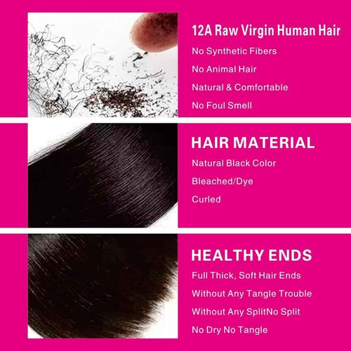 NIKISS 2x6 Skinlike Real HD Lace Closure, Straight Virgin Human Hair Natural Color Pre-Plucked Single Knots 0.095mm Ultra-thin Invisible HD Lace 16 Inch