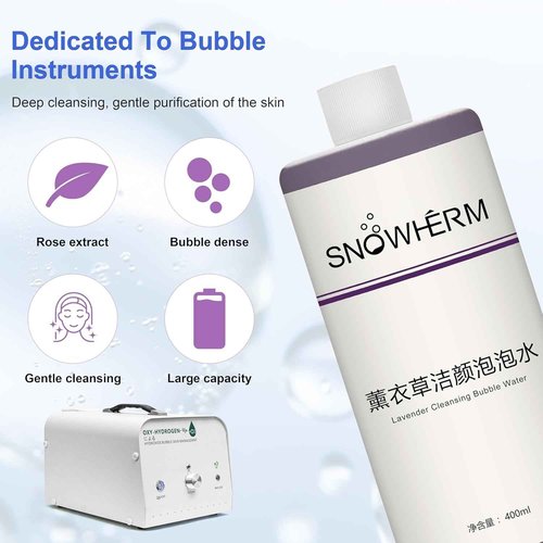 ELitzia Oxygen Bubble Machine Special 400ml/13.5Fl.oz Lavender Solution for Deep Facial Cleaning Moisturizing and Oil Control Water Element Essence Bubble Liquid ETD064(Lavender)