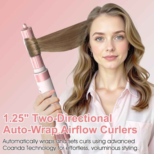 Sophinique 6 in 1 Blow Dryer Brush & Hair Dryer Brush with 110,000 RPM Hot Air Style, No Heat Damage, Ionic Care Blowout with Curling Iron,Volumizing, Straightening, Travel Bag Included, Pink