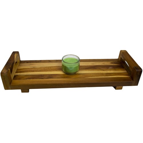 EcoDecors, 29 inch, with LiftAid Handles, Bath Tray for Tub, Bath Tub Tray Wood, Bathtub Table, Caddy for Bathtub in Natural Teak