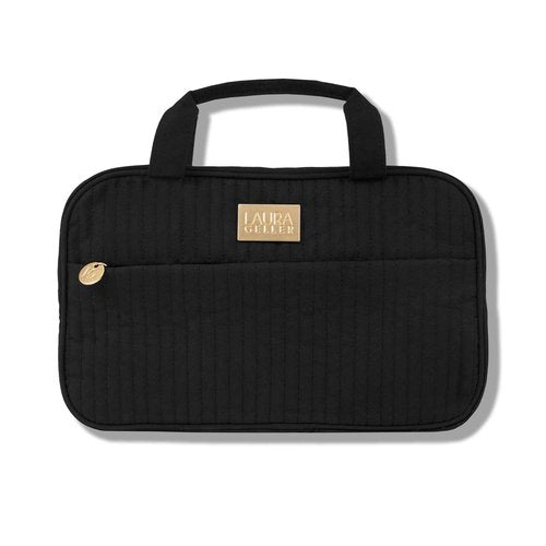 LAURA GELLER NEW YORK The Best of the Best Baked Face Palette and Quilted Folding Travel Makeup Bag, Black