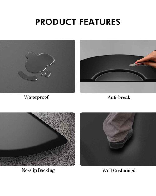 Artist hand 3 ft. x 5 ft. Barber Chair Mat Salon & Barber Shop Chair Anti-Fatigue Mats Comfort Salon Chair Mat,Black Semi Circle - 1/2 in. Thick,2 PCS