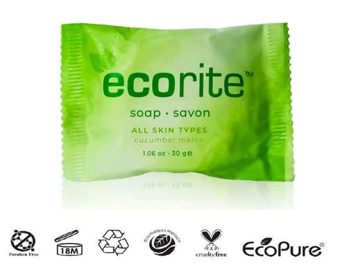 Ecorite Cucumber-Melon 1.5 oz Massage Bar (Pack of 288) - Travel Size Vacation Rental and Hotel Amenities
